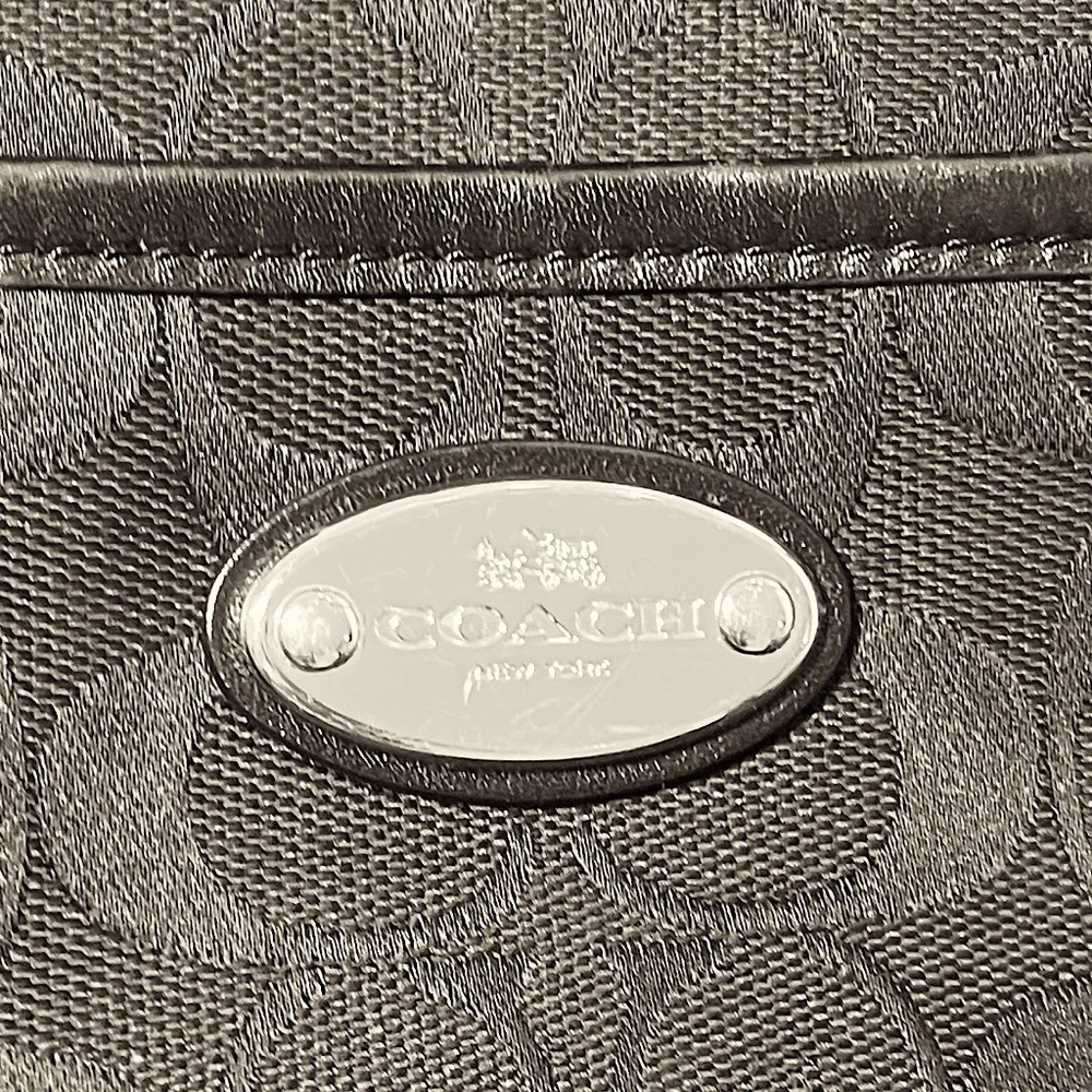 NEW Coach Black Signature Canvas and Leather File Crossbody Handbag - Picture 2 of 15